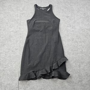 Beyond Yoga Spacedye Dress Womens Small Gray Ruffle Black Athleisure Tennis
